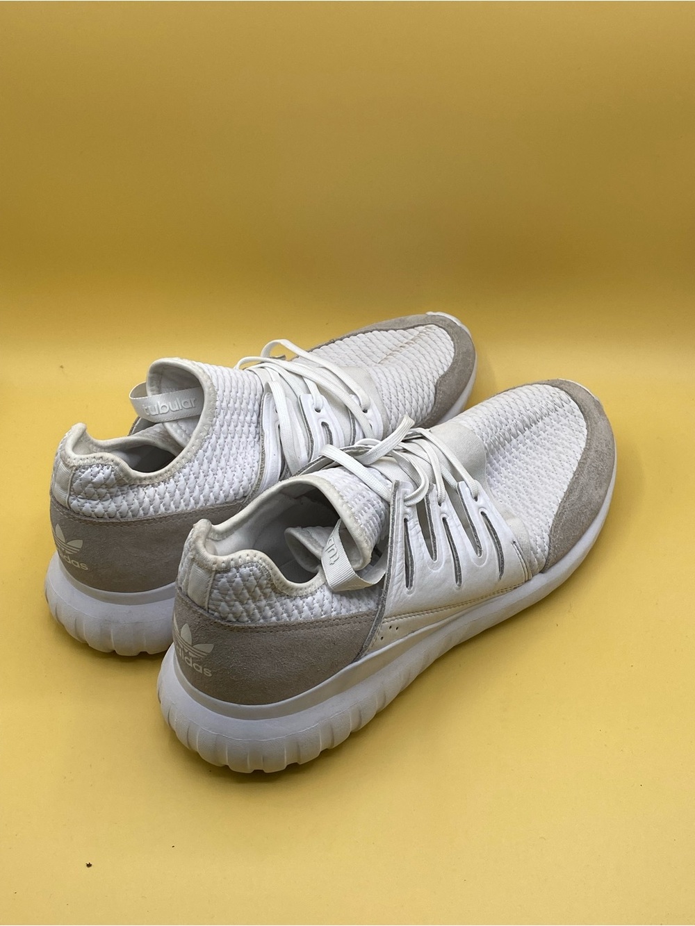 adidas Tubular Radial White and Light Gray Knit - Picture 4 of 4